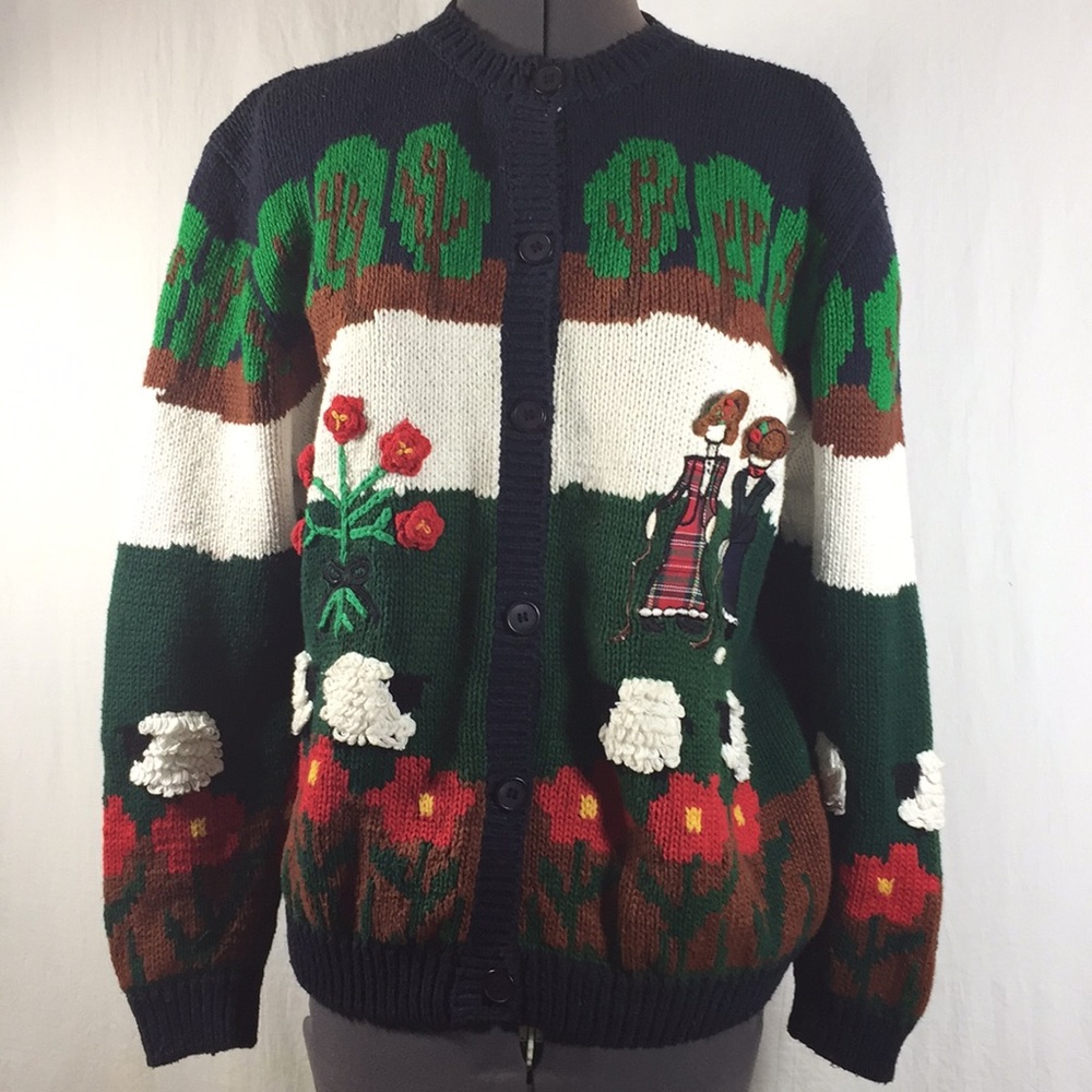 Robin Sinkler  Embroidered Design Sweater Size L